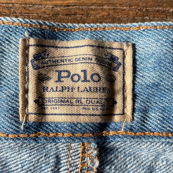 Polo Ralph Lauren destroyed blue jean skirt EUC Size 31 - Picture 5 of 9